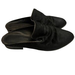 Robert Clergerie Slide Mules Black Cowhide Pointy Clogs 8